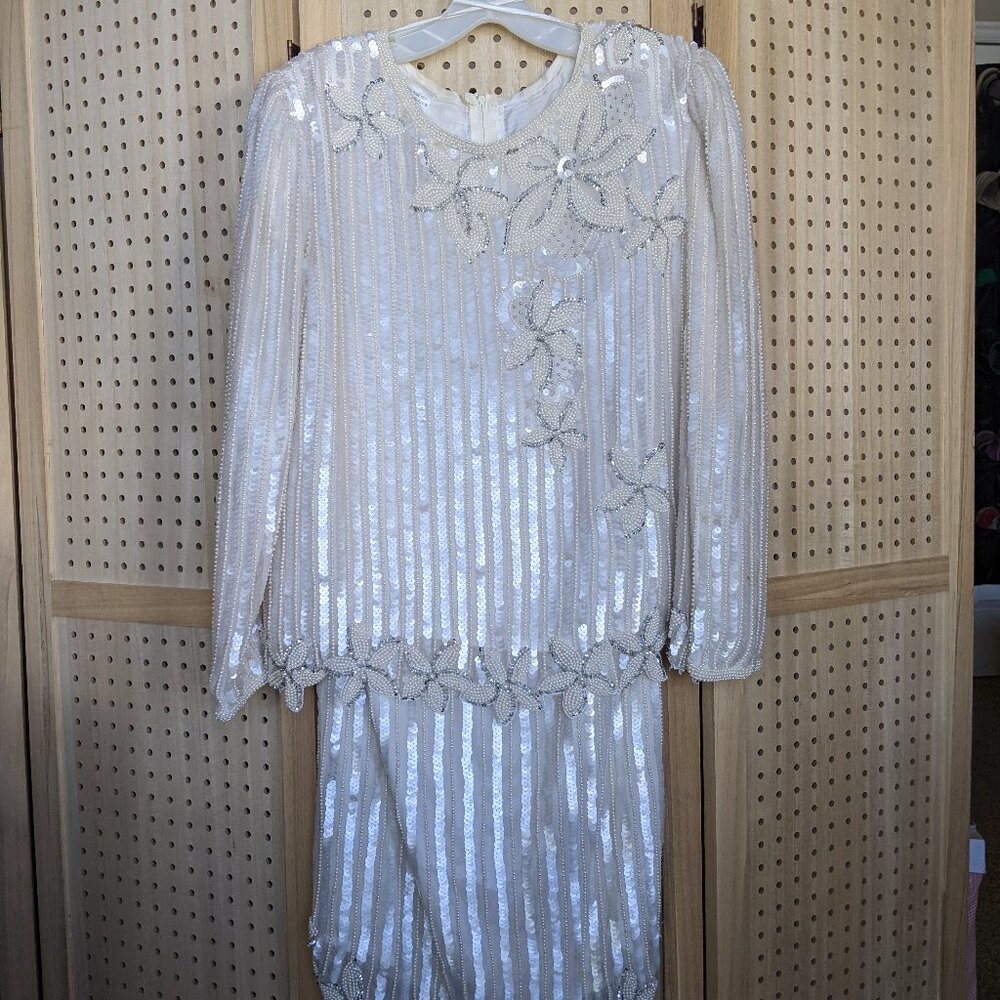 VINTAGE beaded masterpeice - 80's top and skirt,